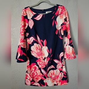 ELIZA J, WOMEN'S, LONG SLEEVE STRETCHY MULTI-COLORED LINED SHEATH DRESS, SIZE 6